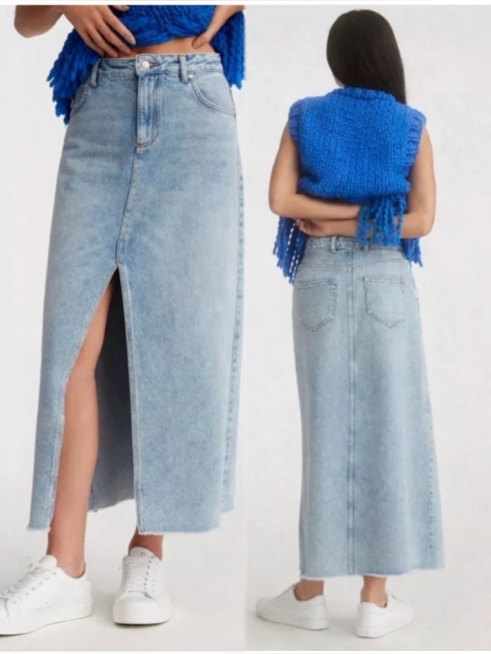 PILCRO x ANTHROPOLOGIE The Madi Front-Slit Denim Skirt